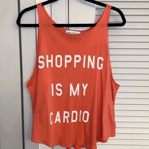 wildfox “shopping is my cardio” tank